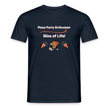 Pizza Party Enthusiast Funny Foodie Humor - Men's T-Shirt - navy - Front - AI Model Male 178 light (178cm)