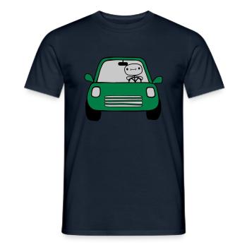 Fahrer Comic Auto - Männer T-Shirt - Navy - Vorne - AI Model Male 178 light (178cm)