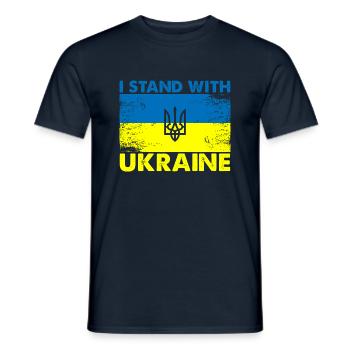 I Stand With Ukraine - Männer T-Shirt - Navy - Vorne - AI Model Male 178 light (178cm)