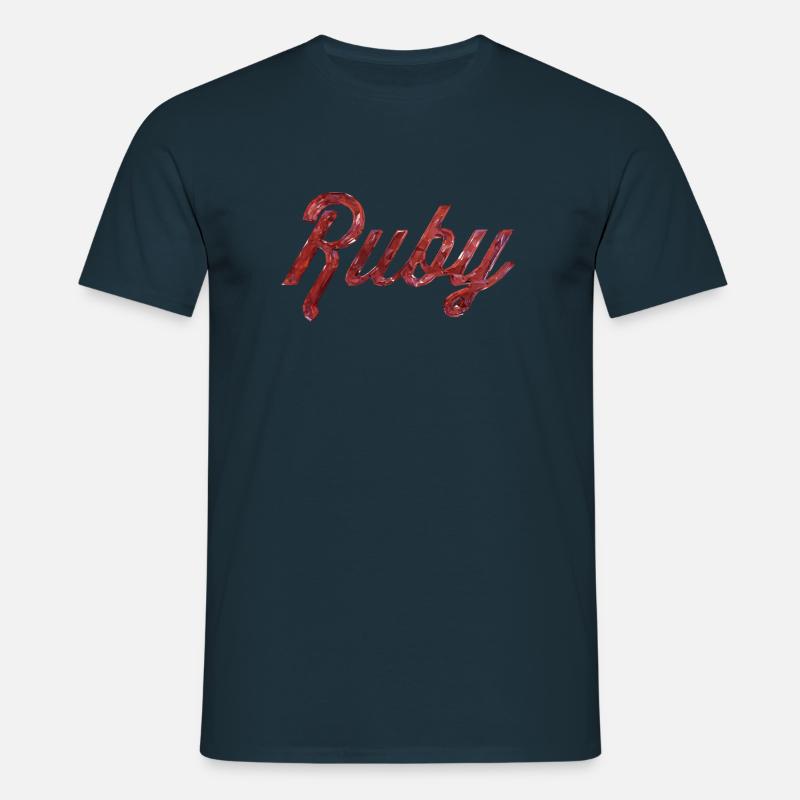 Ruby Stilisierter Text - Männer T-Shirt - Navy
