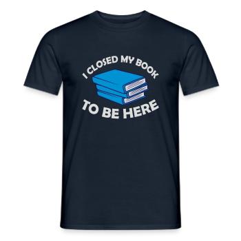 J’ai fermé mon livre - T-shirt homme - marine - Devant - AI Model Male 178 light (178cm)