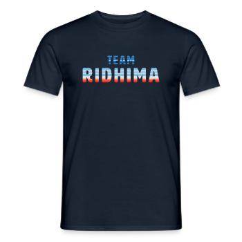 Team Ridhima | Warming Stripes - Männer T-Shirt - Navy - Vorne - AI Model Male 178 light (178cm)