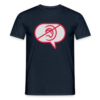 Do not hear symbol speech bubble - Men's T-Shirt - navy - Front - AI Model Male 178 light (178cm)