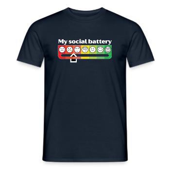My social battery - Men's T-Shirt - navy - Front - AI Model Male 178 light (178cm)