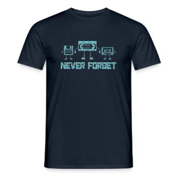 Music, Retro, Heavy Metal, Hard Rock, Punk, Vinyl, Pop - Men's T-Shirt - navy - Front - AI Model Male 178 light (178cm)
