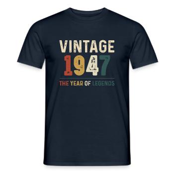 77 Jahre Jahrgang 1947 77. Geburtstag - Männer T-Shirt - Navy - Vorne - AI Model Male 178 light (178cm)