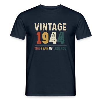 80 Jahre Jahrgang 1944 80. Geburtstag - Männer T-Shirt - Navy - Vorne - AI Model Male 178 light (178cm)