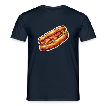 Bratwurst en chignon - T-shirt homme - marine - Devant - AI Model Male 178 light (178cm)