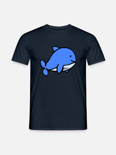 Baby Whale Comic - Men's T-Shirt - navy