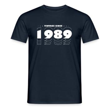 Vintage Retro Best of 1989, zur Feier des 36-jährigen Bestehens - Männer T-Shirt - Navy - Vorne - AI Model Male 178 light (178cm)