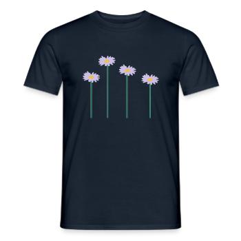 blumen - Men's T-Shirt - navy - Front - AI Model Male 178 light (178cm)