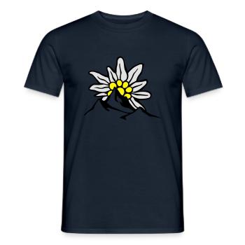bergpanorama_mit_aufgehender_edelweissso - Männer T-Shirt - Navy - Vorne - AI Model Male 178 light (178cm)