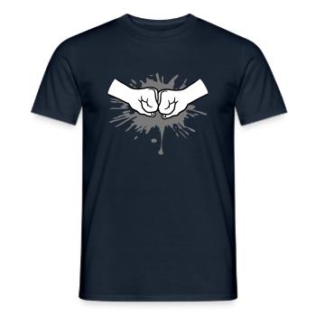 Paint Splash Drops 2 Bro Fist Fists Friends Team - Men's T-Shirt - navy - Front - AI Model Male 178 light (178cm)