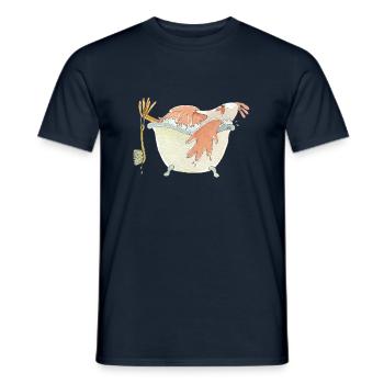 Hennriette beim Baden - Männer T-Shirt - Navy - Vorne - AI Model Male 178 light (178cm)