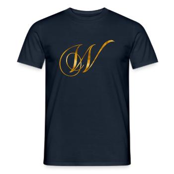Goldener Buchstabe W im Vintage Design - Männer T-Shirt - Navy - Vorne - AI Model Male 178 light (178cm)