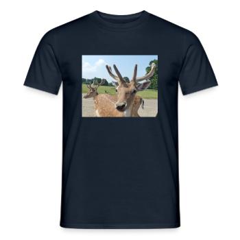 Close up of a Deer - Men's T-Shirt - navy - Front - AI Model Male 178 light (178cm)