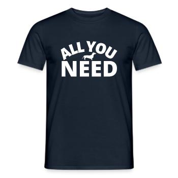 tout ce dont vous avez besoin Teckel Chien Teckel - T-shirt homme - marine - Devant - AI Model Male 178 light (178cm)