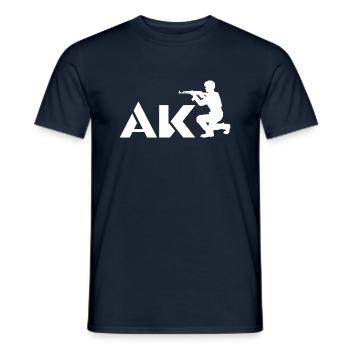 Assault rifle AK 3 - Kalashnikov - Weapons - Men's T-Shirt - navy - Front - AI Model Male 178 light (178cm)