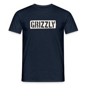 Grizzly Bär Slogan - Männer T-Shirt - Navy - Vorne - AI Model Male 178 light (178cm)