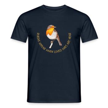 Robins appear when loved ones are near - Men's T-Shirt - navy - Front - AI Model Male 178 light (178cm)