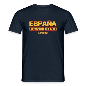 Madrid - Spanien Urlaub - Flaggen Karte - Männer T-Shirt - Navy - Vorne - AI Model Male 178 light (178cm)