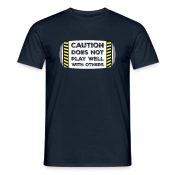 La prudence ne fait pas bon ménage avec les autres Avertissement - T-shirt homme - marine - Devant - AI Model Male 178 light (178cm)