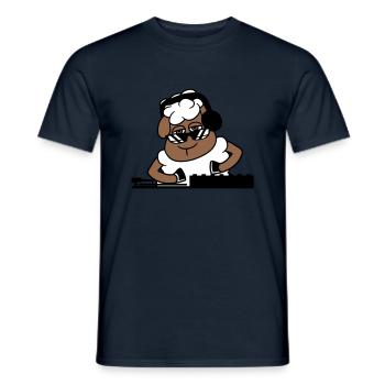 Cool DJ Sheep Sheep Mixer Musique de fête - T-shirt homme - marine - Devant - AI Model Male 178 light (178cm)