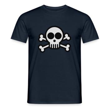 Skull & Cross Bones Pirate - Men's T-Shirt - navy - Front - AI Model Male 178 light (178cm)
