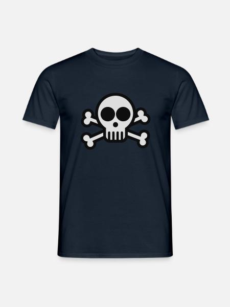 Crâne et os croisés de pirate - T-shirt homme - marine