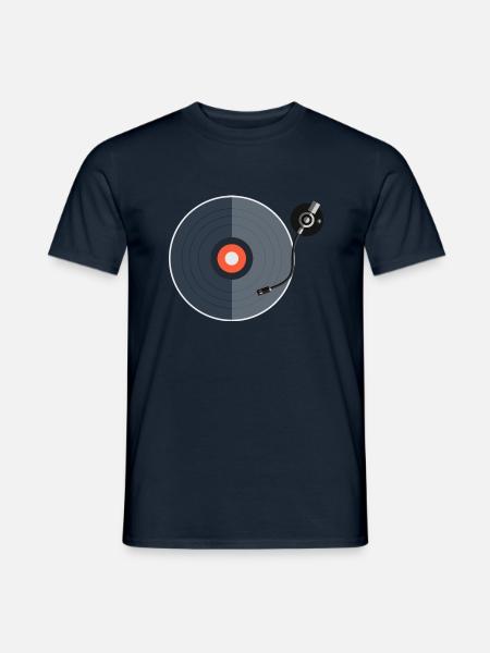 Schallplatte Plattenspieler Vinyl Musik Geschenk - Männer T-Shirt - Navy