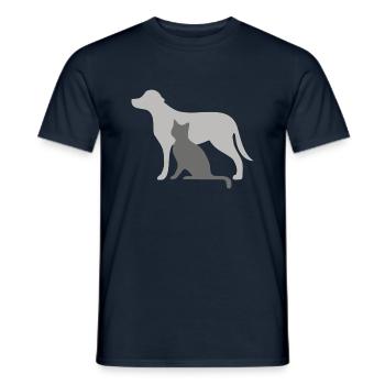 Dog and cat - Men's T-Shirt - navy - Front - AI Model Male 178 light (178cm)