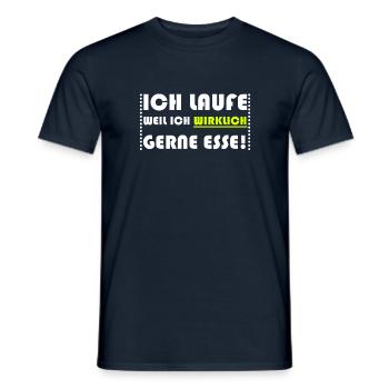 Ich laufe weil ich wirklich gerne esse - Männer T-Shirt - Navy - Vorne - AI Model Male 178 light (178cm)