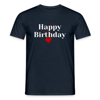 Bon anniversaire - T-shirt homme - marine - Devant - AI Model Male 178 light (178cm)