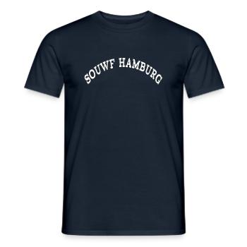 SOUWF HAMBURG STATE OF MIND - Männer T-Shirt - Navy - Vorne - AI Model Male 178 light (178cm)