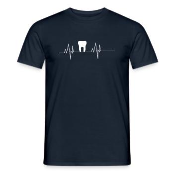 Rythme cardiaque dentaire du dentiste - T-shirt homme - marine - Devant - AI Model Male 178 light (178cm)