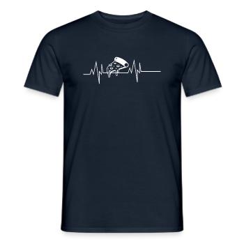Pizza Herzschlag - Männer T-Shirt - Navy - Vorne - AI Model Male 178 light (178cm)