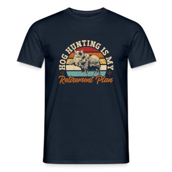 Chasse au sanglier chasseur sanglier - T-shirt homme - marine - Devant - AI Model Male 178 light (178cm)