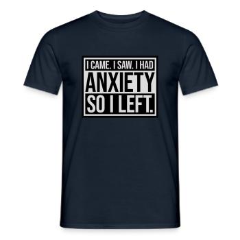 J’avais de l’anxiété en disant - T-shirt homme - marine - Devant - AI Model Male 178 light (178cm)