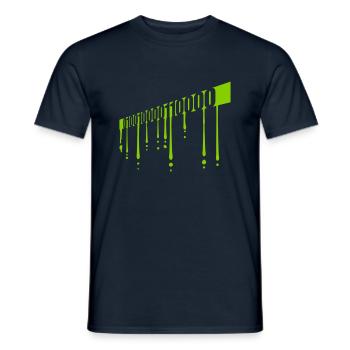 Langage de programme de code binaire - T-shirt homme - marine - Devant - AI Model Male 178 light (178cm)