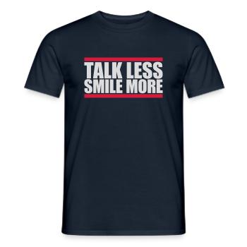 talk less smile more - Men's T-Shirt - navy - Front - AI Model Male 178 light (178cm)