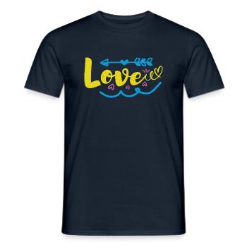 LIEBE Lustig, - Männer T-Shirt - Navy - Vorne - AI Model Male 178 light (178cm)