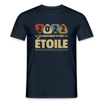 2022 date de naissance / anniversaire année 2022 - T-shirt homme - marine - Devant - AI Model Male 178 light (178cm)