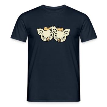 2 pacifiers cats Two baby siblings twins - Men's T-Shirt - navy - Front - AI Model Male 178 light (178cm)