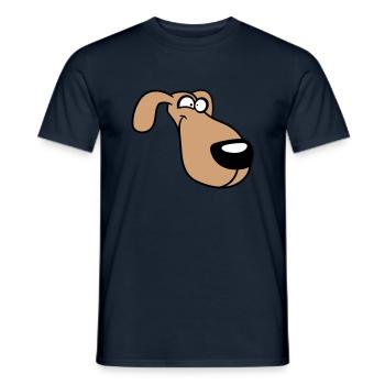 Dog Face Funny Silly Funny Crazy Comic - Men's T-Shirt - navy - Front - AI Model Male 178 light (178cm)