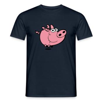 Flying Pig - Men's T-Shirt - navy - Front - AI Model Male 178 light (178cm)