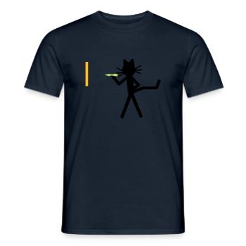 Katze Kittycat dartet - Männer T-Shirt - Navy - Vorne - AI Model Male 178 light (178cm)