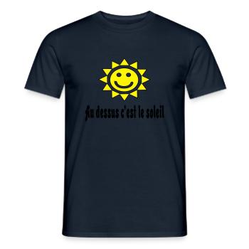 Au dessus c'est le soleil - Men's T-Shirt - navy - Front - AI Model Male 178 light (178cm)