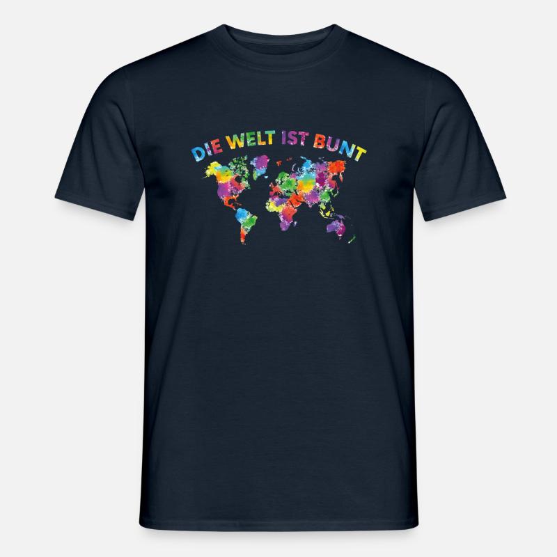 Die Welt ist bunt Sei Stolz auf dich - Männer T-Shirt - Navy