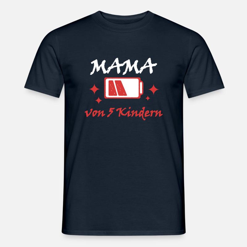 Akku leer Mama von 5 Kindern Mutter Muttertag Kind - Männer T-Shirt - Navy