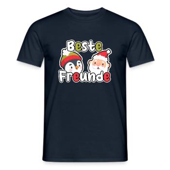 Weihnachten Weihnachtsmann Beste Freunde - Männer T-Shirt - Navy - Vorne - AI Model Male 178 light (178cm)
